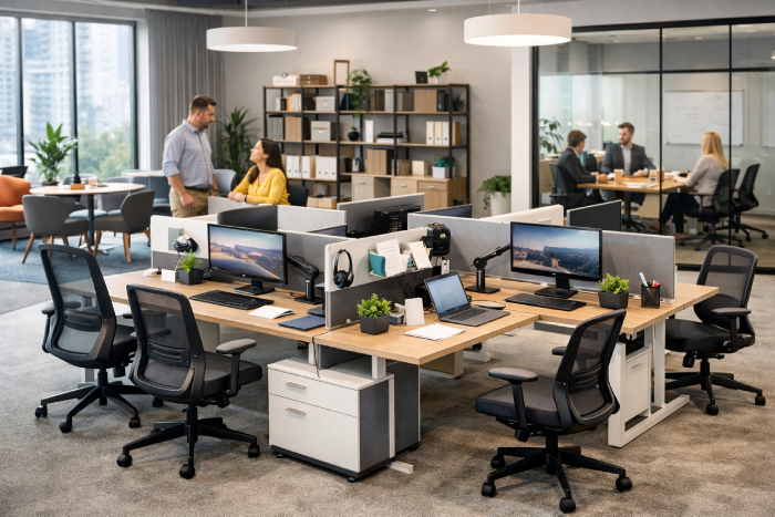 بهترین ایدهها برای چیدمان میز کار تیمی با مبلمان اداری مدرن چیدمان میز کار تیمی