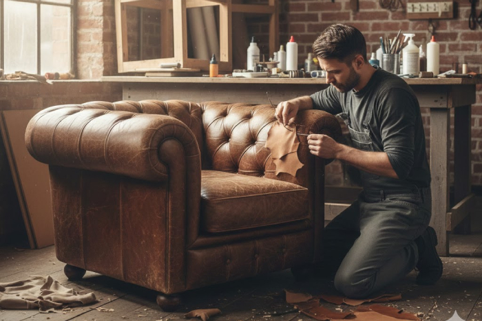 Repairing-torn-leather-sofa